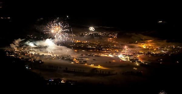 New Year's Eve, fireworks at midnight
