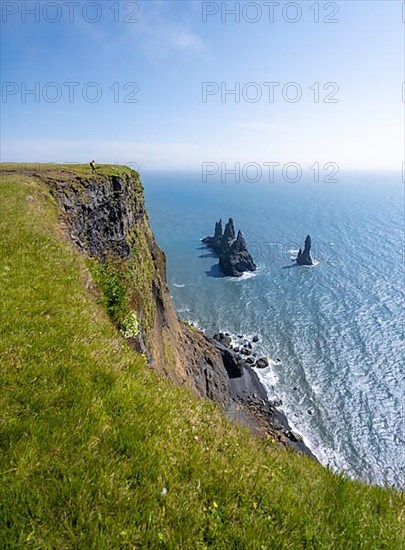 Cliff, rock Reynisdrangar in the water