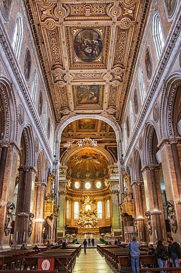 Nave of the Cathedral in the Old Town, Naples