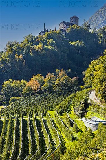 Lebenberg Castle, view from the Marlinger Waalweg