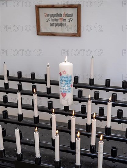 Candles in the Wies Chapel near the pilgrimage church of the Flagellated Saviour on the Wies, Wieskirche