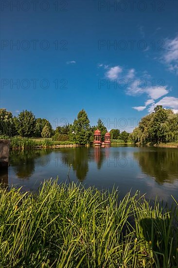 Two red pagodas,