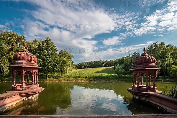 Two red pagodas,