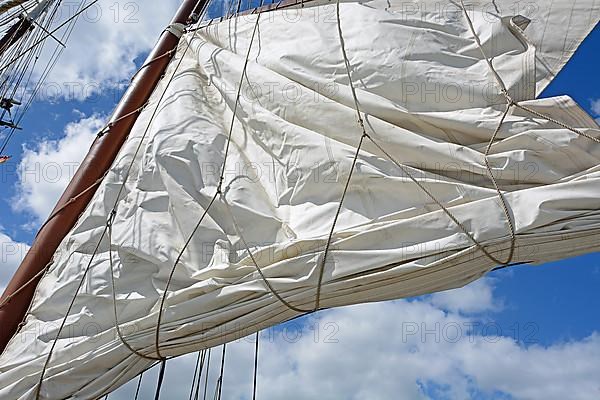 White sail hoisting, Baltic Sea