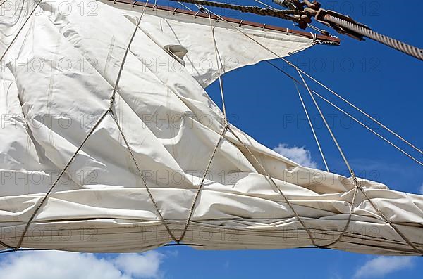 White sail hoisting, Baltic Sea