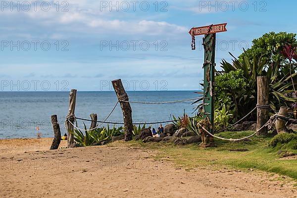 The entrance to Waimea Beach in the north shore of Oahu, Hawaii