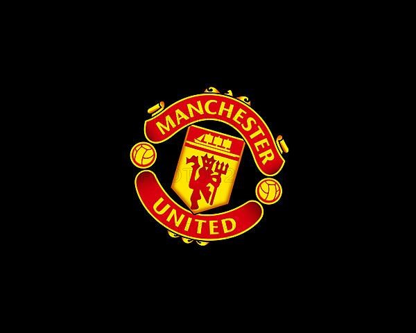 Manchester United F. C. Rotated Logo, Black Background B