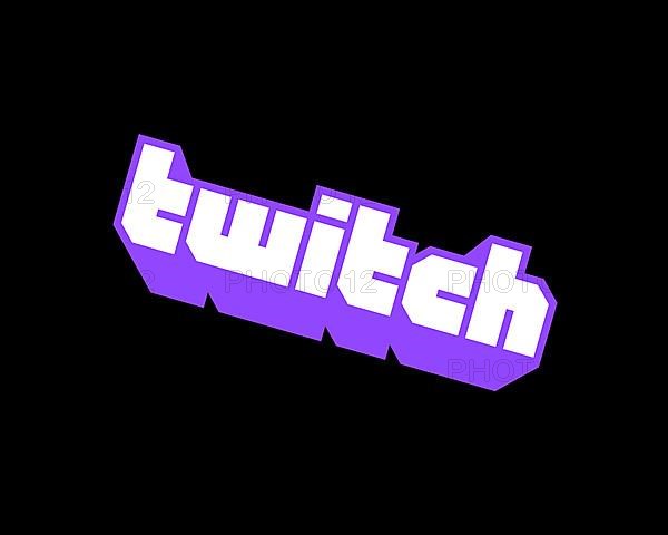 Twitch service, rotated logo