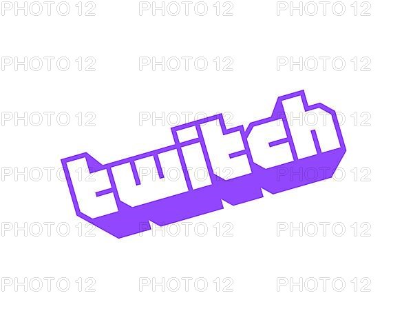 Twitch service, rotated logo