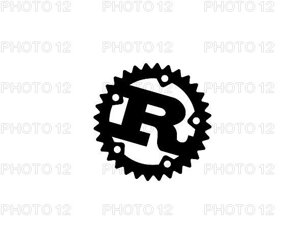 Rust programming language, rotated logo