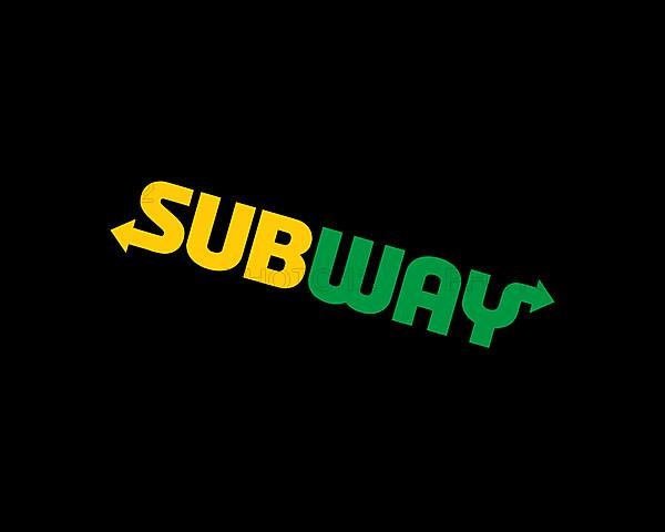 Subway restaurant, rotated logo