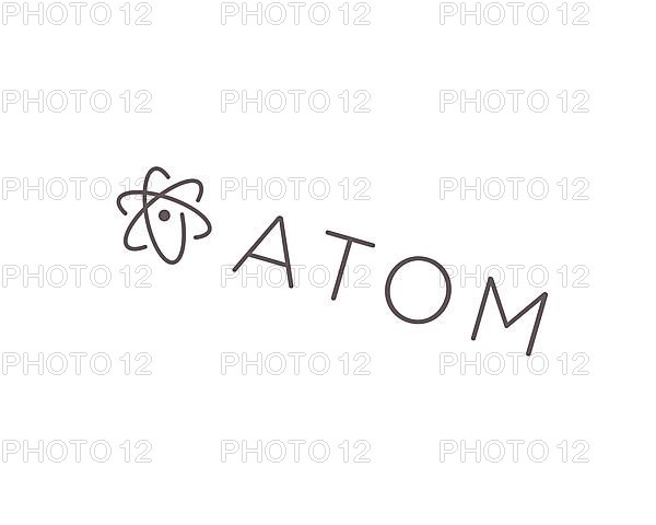 Atom text editor, rotated logo