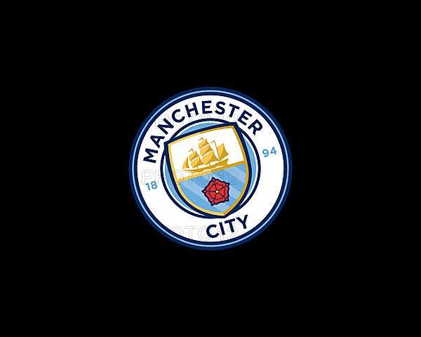 Manchester City F. C. Rotated Logo, Black Background