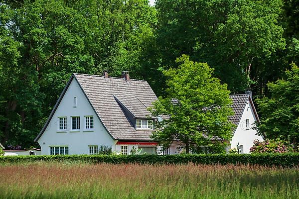 Residential building, single-family house in the green