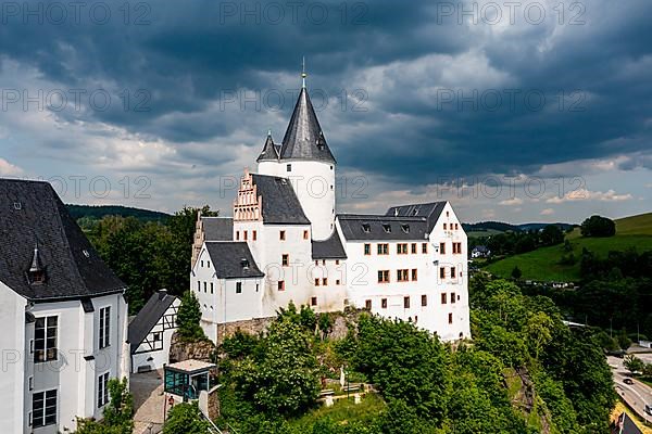 Aerial of St. -Georgen-Kirche and Palace, Unesco site Ore mountains