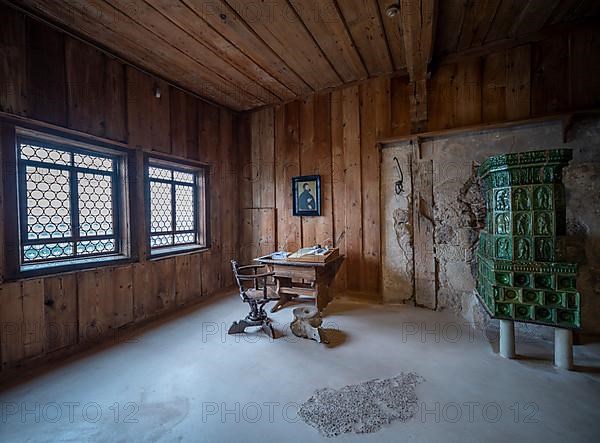 Luther Room at Wartburg Castle. The reformer Martin Luther 1483-1546 stayed at Wartburg Castle 1521-1522 as Junker Joerg and translated the New Testament into German there, Eisenach