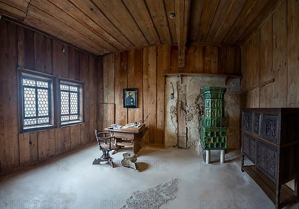 Luther Room at Wartburg Castle. The reformer Martin Luther 1483-1546 stayed at Wartburg Castle 1521-1522 as Junker Joerg and translated the New Testament into German there, Eisenach