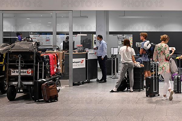 Swissport baggage handling queue, Zurich Kloten