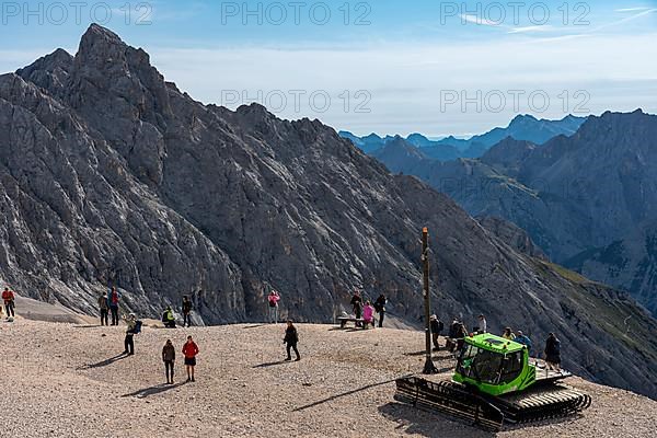 Snow groomers on the summit of the Zugspitze, Garmisch-Partenkirchen