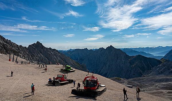 Snowcats on the summit of the Zugspitze, Garmisch-Partenkirchen