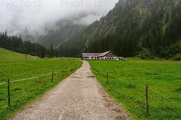 Inn with cowshed at the Vilsalpsee, Tannheimer Tal