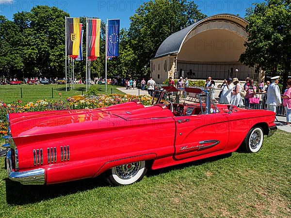 Red Ford Thunderbird, classic car meeting