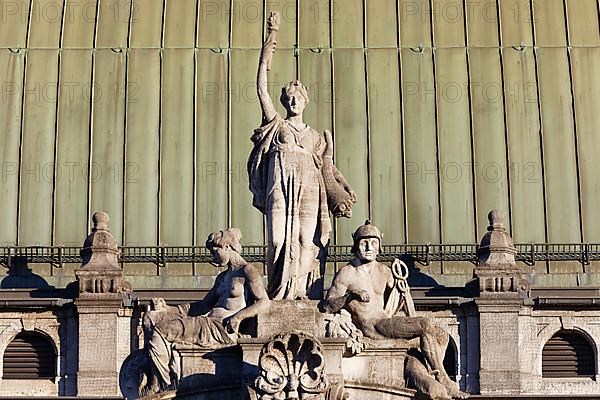 Group of figures Triumph of Technology made of shell limestone by Professor Wilhelm von Ruemann,1905