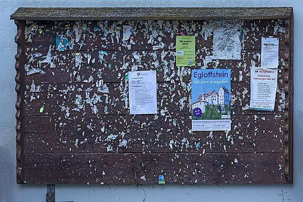 Wooden board for local announcements, Bavaria