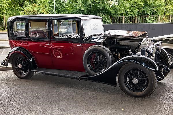 Historic Oldtimer Classic Car Rolls Royce 20-25 pre-war model with opened bonnet, Classic Days