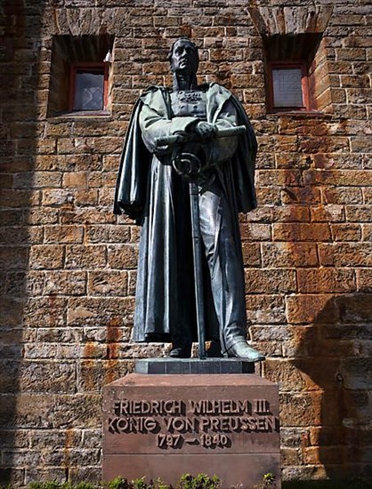 Bronze statue, monument in honour of Frederick William III King of Prussia 1797-1840