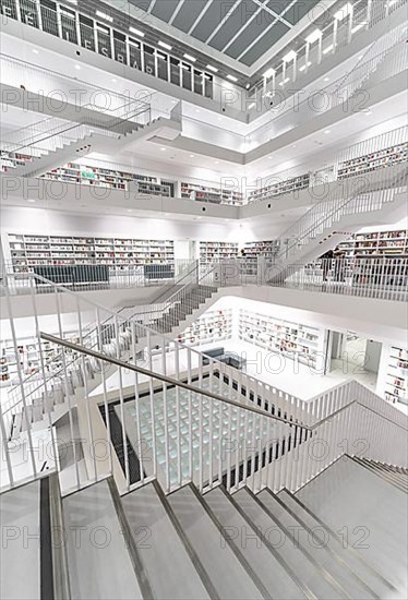 Students in the modern library, architecture