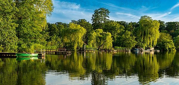 Jetties on the shore of the Ziegelsee, Moelln