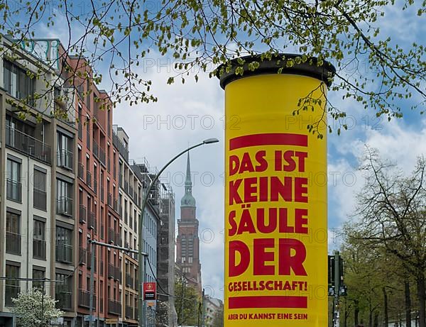 Advertising pillar with advertisement, Berlin-Mitte