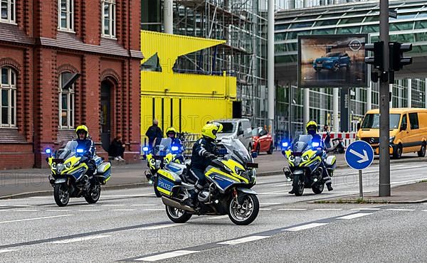 Motorised police escort at Congres Centrum, Hamburg