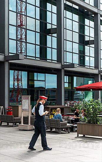 Berlin Central Station, Deutsche Bahn employees in uniform