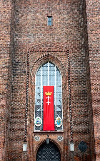 Entrance to the Catholic Church Bazylika Mariacka, Gdansk