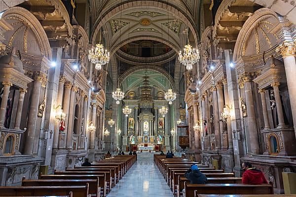 Interior of the Templo de San Francisco, Unesco site Queretaro