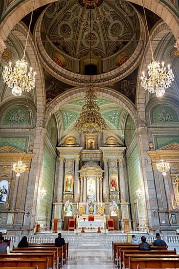 Interior of the Templo de San Francisco, Unesco site Queretaro