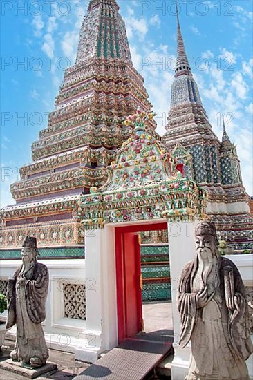 Ancient chinese statues inside Bangkok's Grand Palace, Thailand