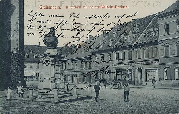 Church square with Kaiser Wilhelm monument, Grossenhain