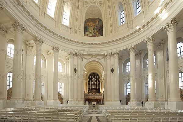 Interior view of the Early Classicism Cathedral in St. Blasien, Southern Black Forest