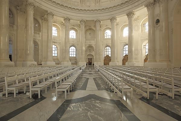 Interior view of the Early Classicism Cathedral in St. Blasien, Southern Black Forest