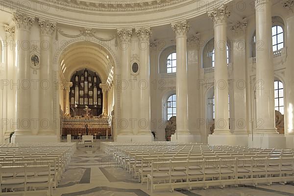 Interior view of the Early Classicism Cathedral in St. Blasien, Southern Black Forest