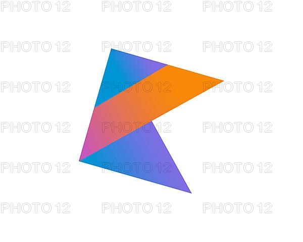 Kotlin programming language, rotated logo