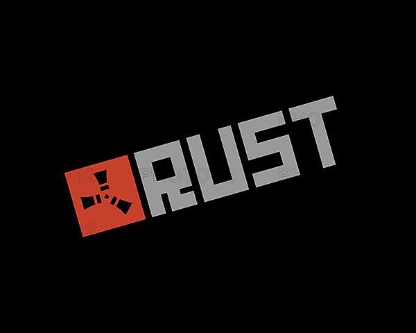 Rust video game, rotated logo