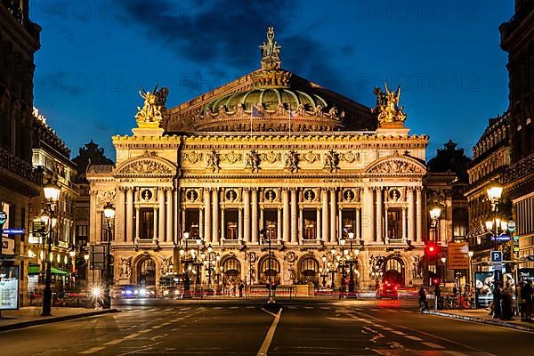 Opera Garnier at Palais Garnier at dusk, Paris