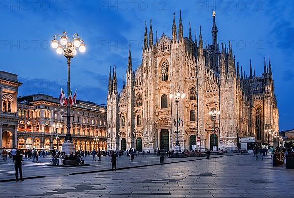 Piazza del Duomo, Cathedral Square with Cathedral at dusk