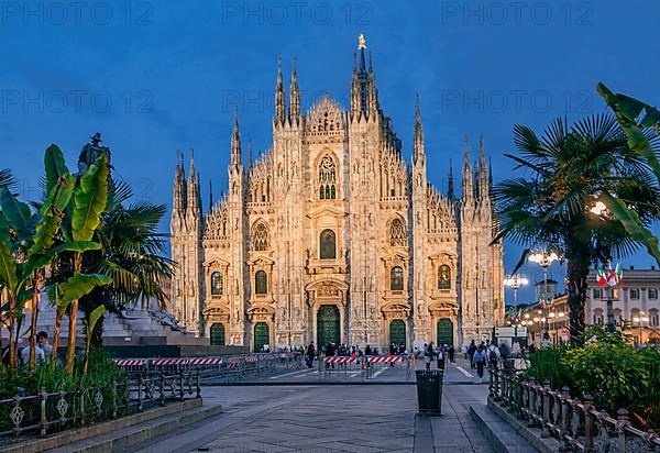 Piazza del Duomo, Cathedral Square with Cathedral at dusk