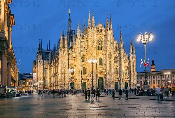 Piazza del Duomo, Cathedral Square with Cathedral at dusk