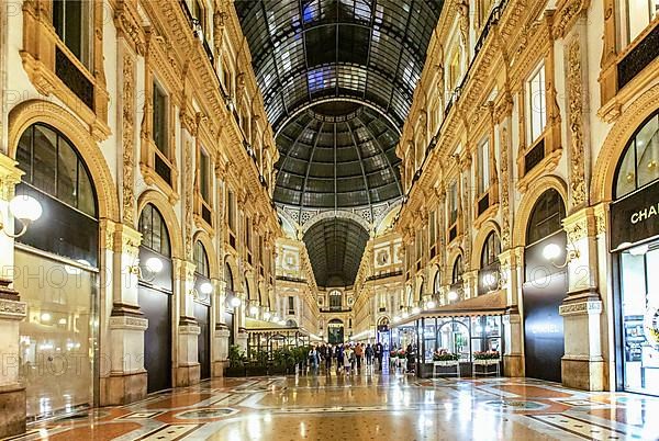 Galleria Vittorio Emanuele II in the evening, Milan